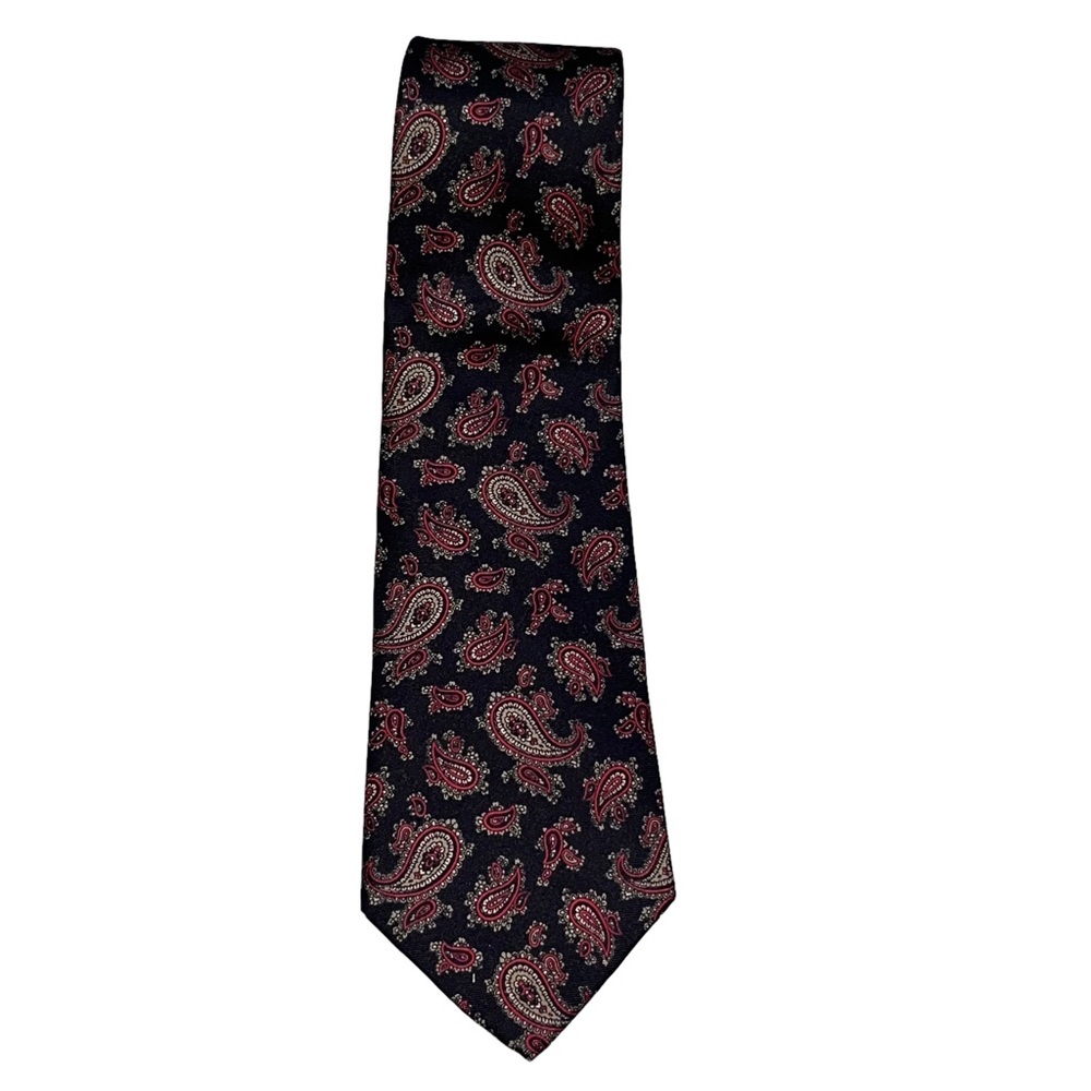 Vintage Christian Dior Men’s Black Paisley Silk Tie